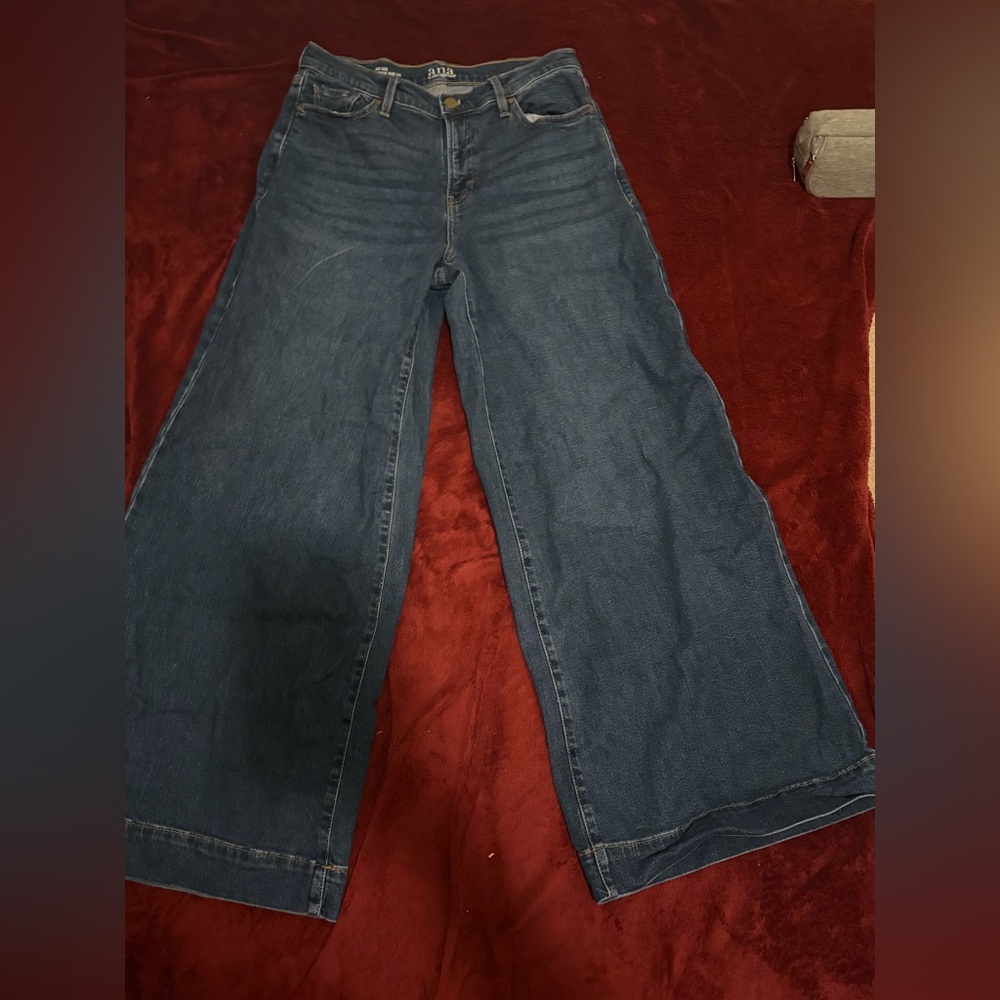 Wide Leg Women Jeans - Dark Blue